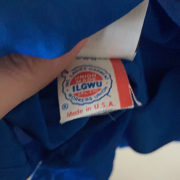 Vintage 90s Rainbow Striped Union Deadstock Unisex Button Up Pride Size 12 - Picture 12 of 14